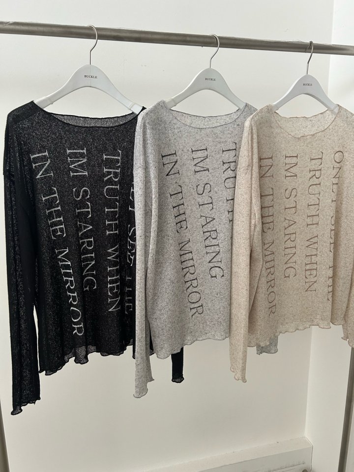 Buckle - Korean Women Fashion - #momslook - Only Lettering Knit Tee - 2