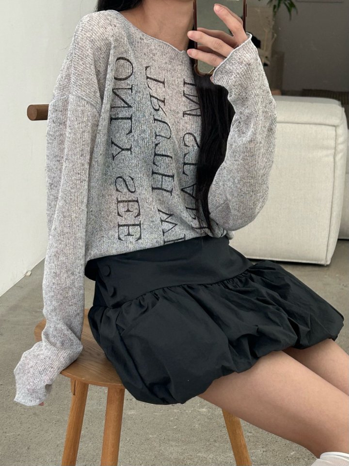 Buckle - Korean Women Fashion - #womensfashion - Only Lettering Knit Tee - 4