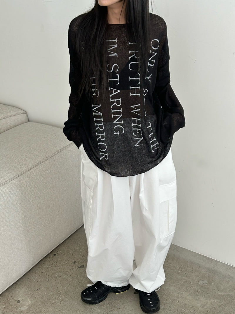 Buckle - Korean Women Fashion - #momslook - Only Lettering Knit Tee - 8