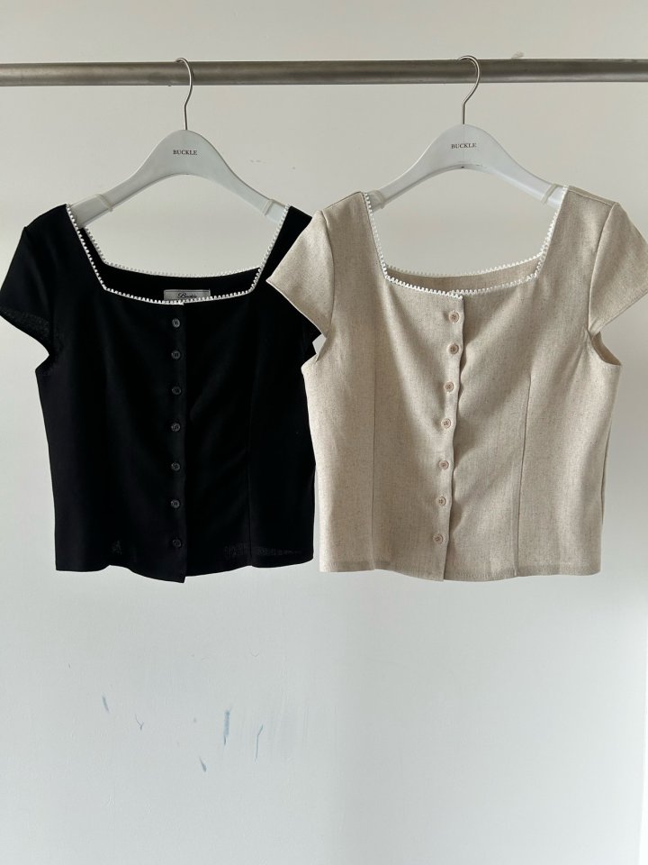 Buckle - Korean Women Fashion - #momslook - Linen Mini Blouse