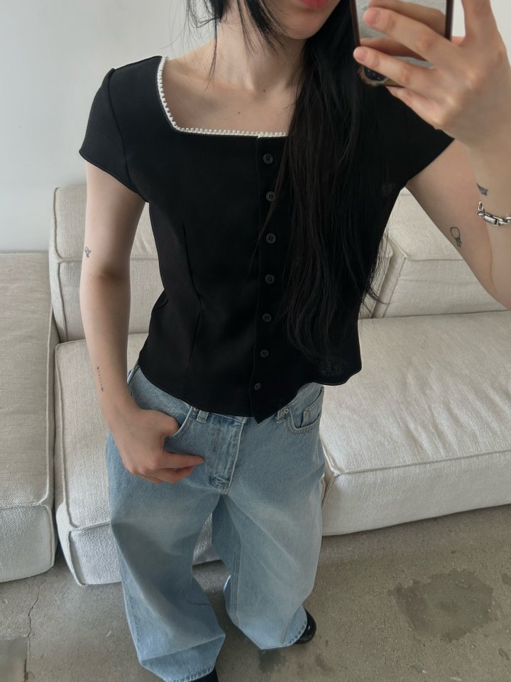 Buckle - Korean Women Fashion - #momslook - Linen Mini Blouse - 7