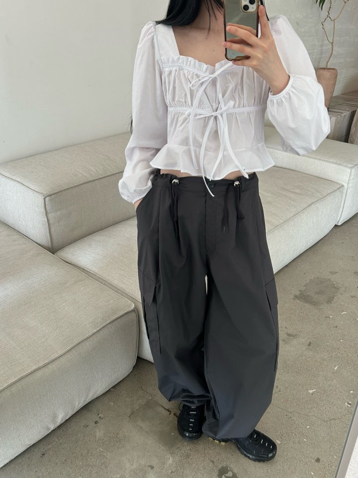 Buckle - Korean Women Fashion - #momslook - Ebony Shirring Blouse - 11