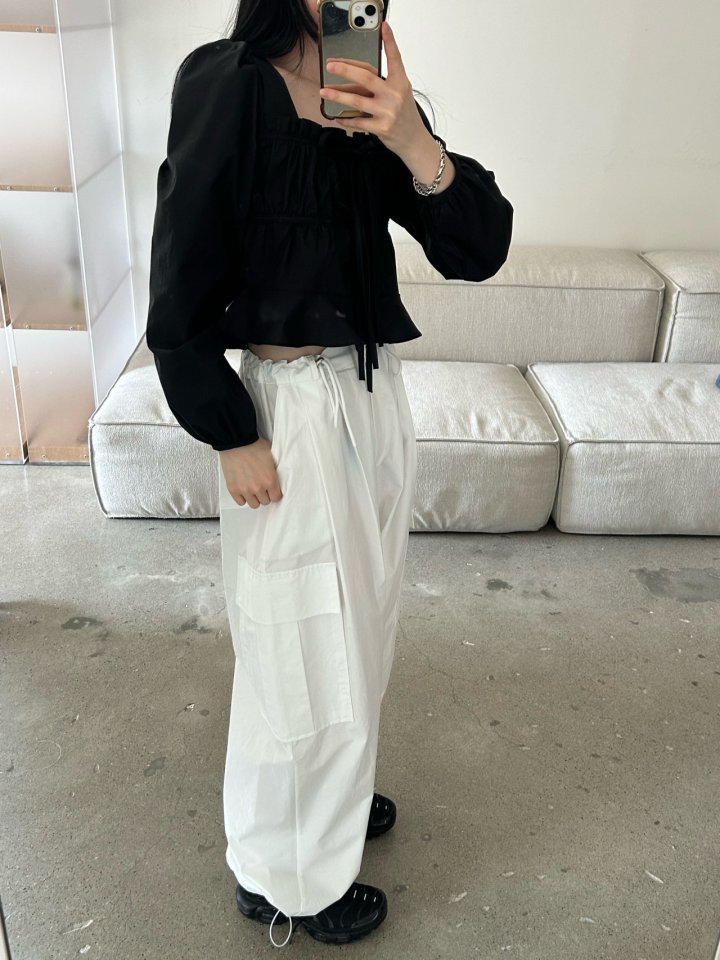Buckle - Korean Women Fashion - #momslook - Ebony Shirring Blouse - 5