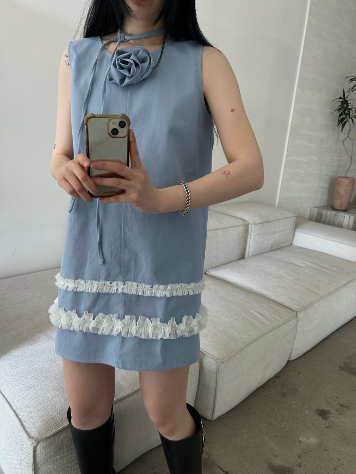 Buckle - Korean Women Fashion - #momslook - Denim Mini One-piece - 10
