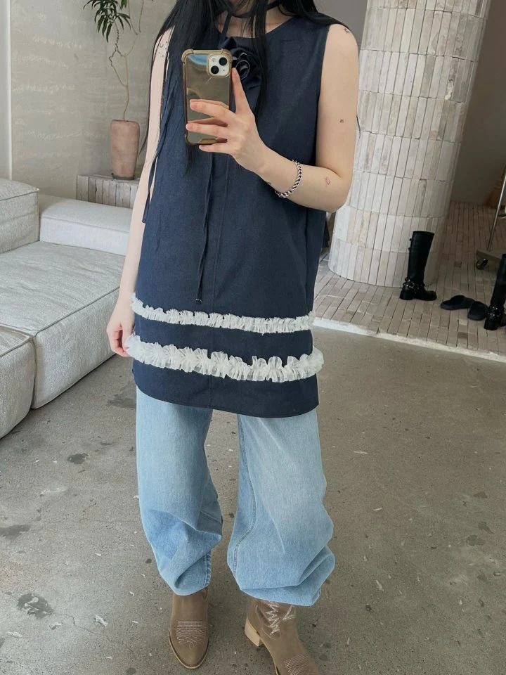 Buckle - Korean Women Fashion - #momslook - Denim Mini One-piece - 8