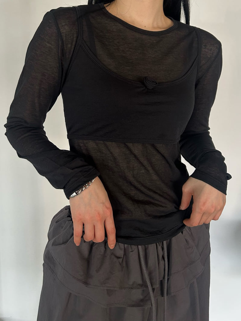 Buckle - Korean Women Fashion - #momslook - Rose Layered Tee - 3