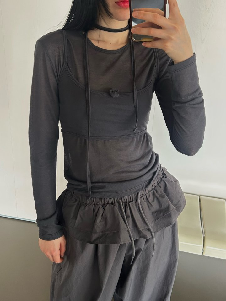 Buckle - Korean Women Fashion - #momslook - Rose Layered Tee - 7