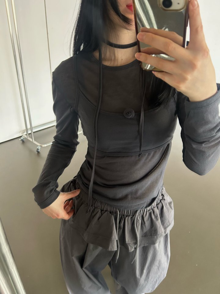 Buckle - Korean Women Fashion - #momslook - Rose Layered Tee - 9
