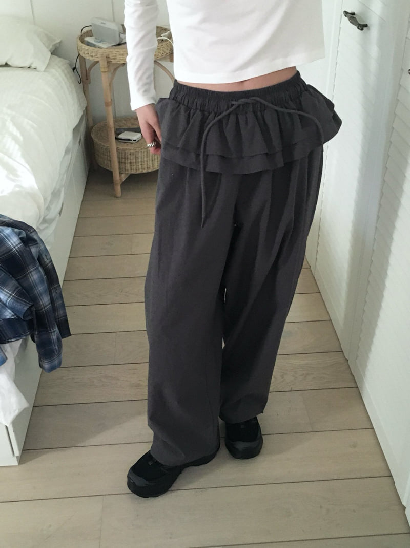 Buckle - Korean Women Fashion - #momslook - Frill Wide Pants - 11