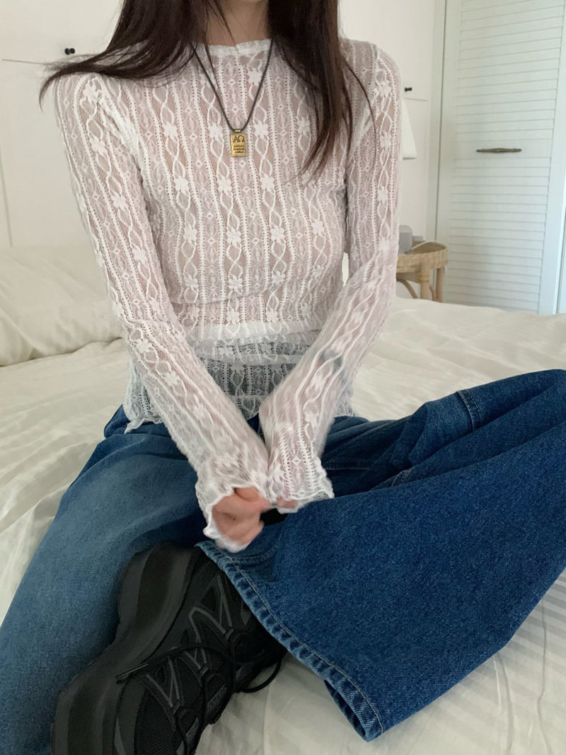 Buckle - Korean Women Fashion - #momslook - Margaret Lace Tee - 10