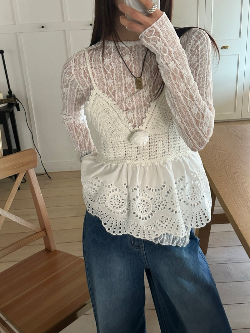 Buckle - Korean Women Fashion - #momslook - Rose Brooch Sleeveless - 7