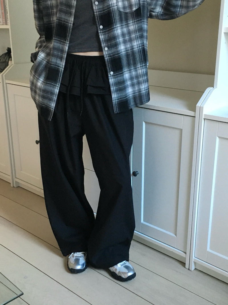 Buckle - Korean Women Fashion - #pursuepretty - Frill Wide Pants - 4