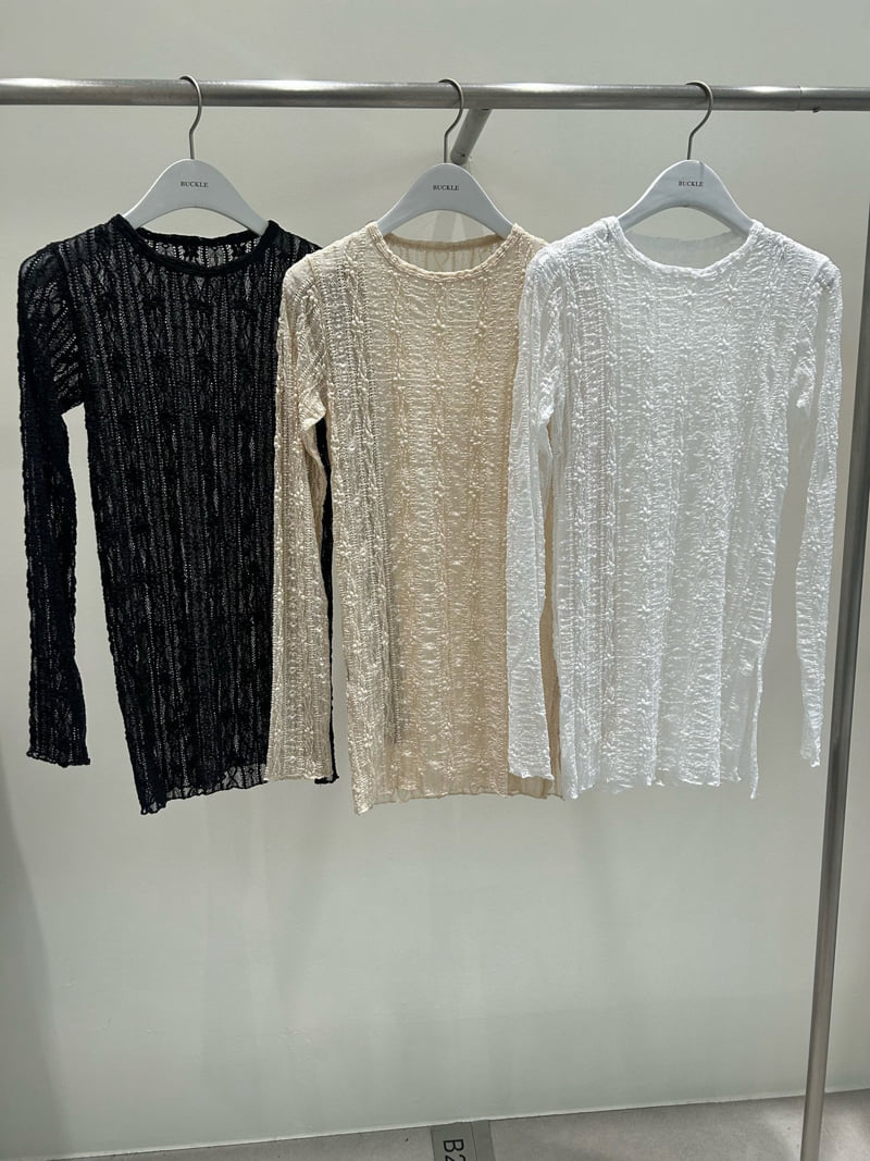 Buckle - Korean Women Fashion - #restrostyle - Margaret Lace Tee - 3