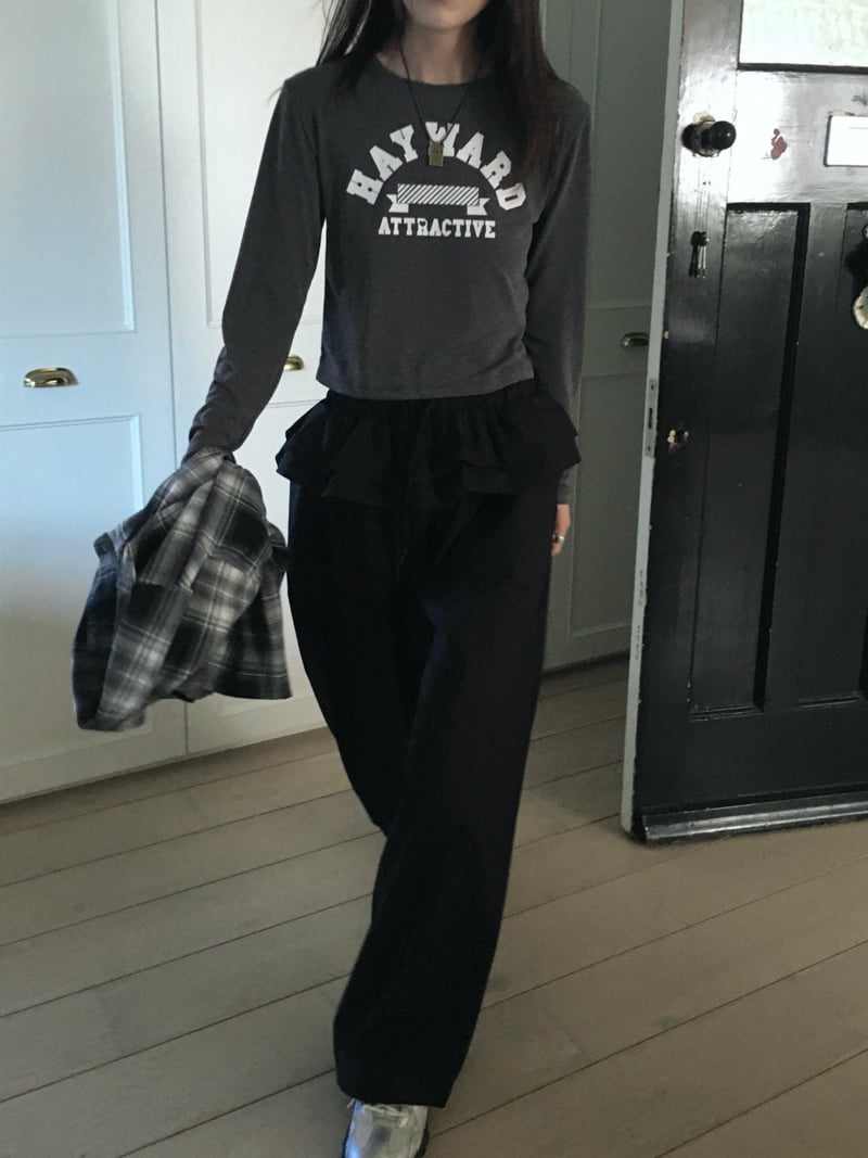 Buckle - Korean Women Fashion - #thatsdarling - Frill Wide Pants - 7