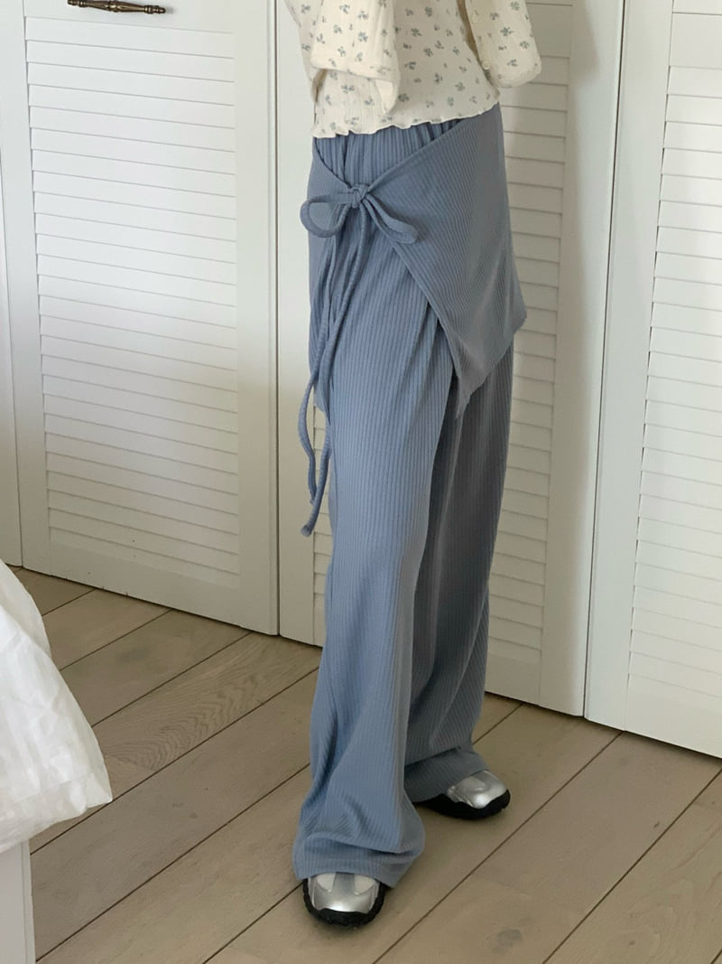 Buckle - Korean Women Fashion - #thatsdarling - Soft Rib Wrap Pants - 4