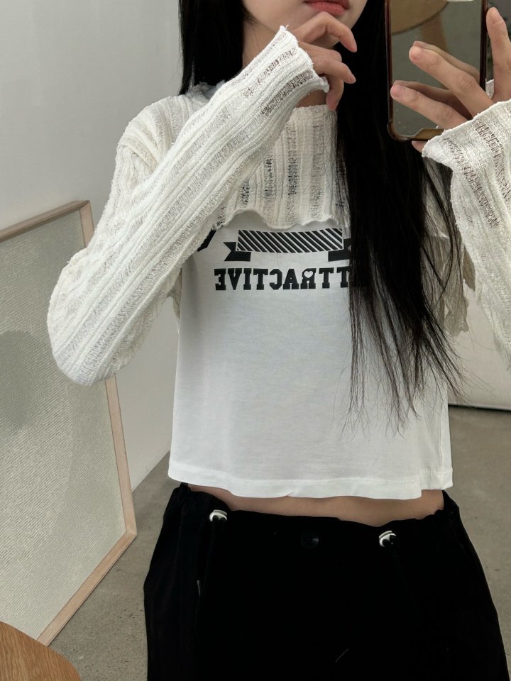 Buckle - Korean Women Fashion - #womensfashion - Pin Crop Knit - 6