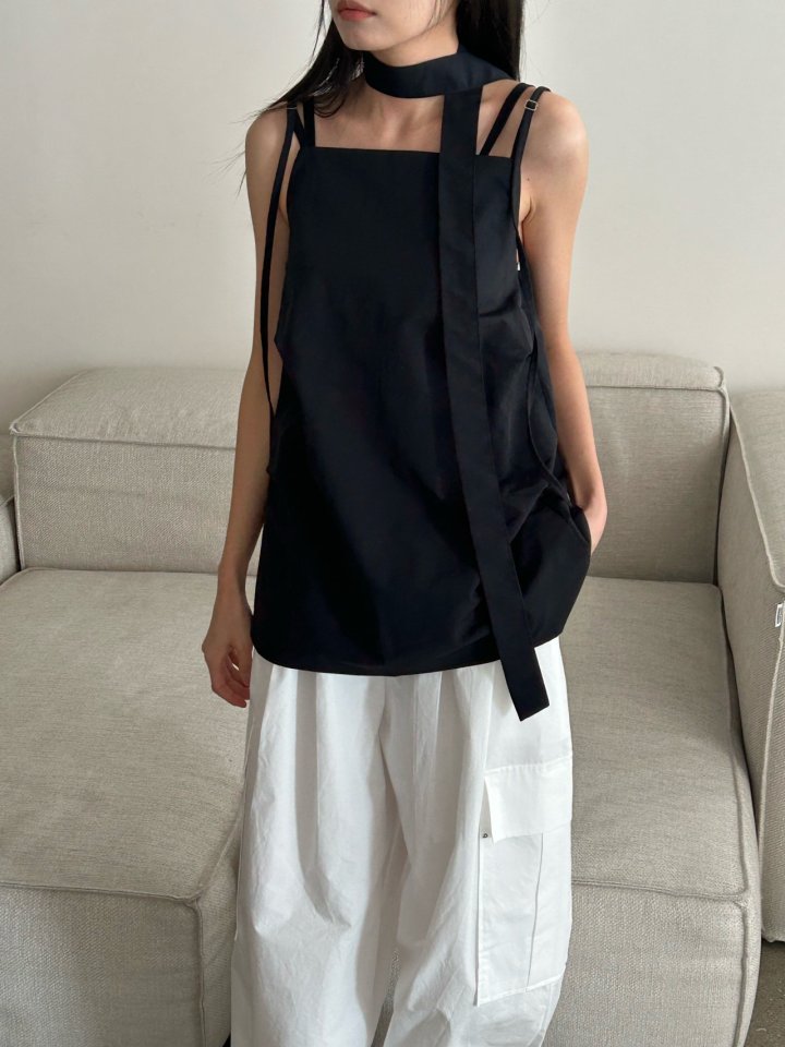 Buckle - Korean Women Fashion - #momslook - Tai Sleeveless Blouse - 4