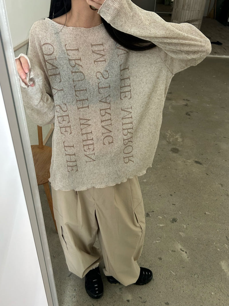 Buckle - Korean Women Fashion - #womensfashion - Only Lettering Knit Tee - 11