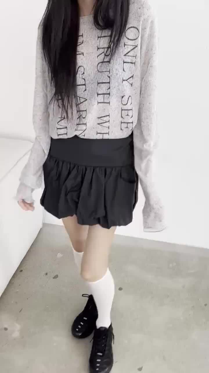 Buckle - Korean Women Fashion - #womensfashion - Only Lettering Knit Tee - 5
