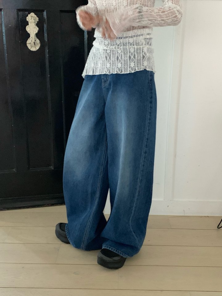Buckle - Korean Women Fashion - #womensfashion - High Wide Denim Pants - 9