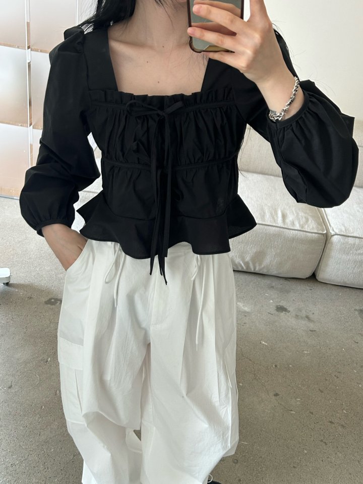 Buckle - Korean Women Fashion - #womensfashion - Ebony Shirring Blouse - 6