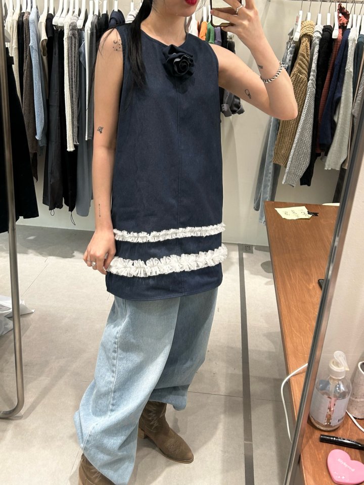 Buckle - Korean Women Fashion - #womensfashion - Denim Mini One-piece - 5