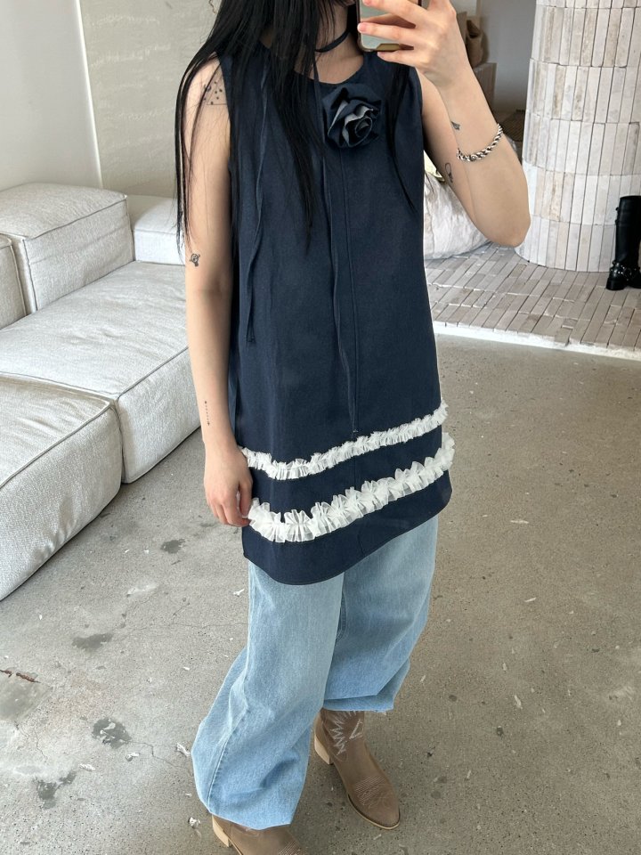 Buckle - Korean Women Fashion - #womensfashion - Denim Mini One-piece - 7