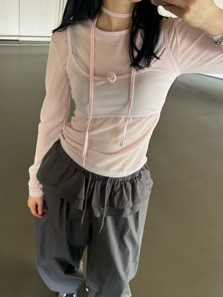 Buckle - Korean Women Fashion - #womensfashion - Rose Layered Tee - 10