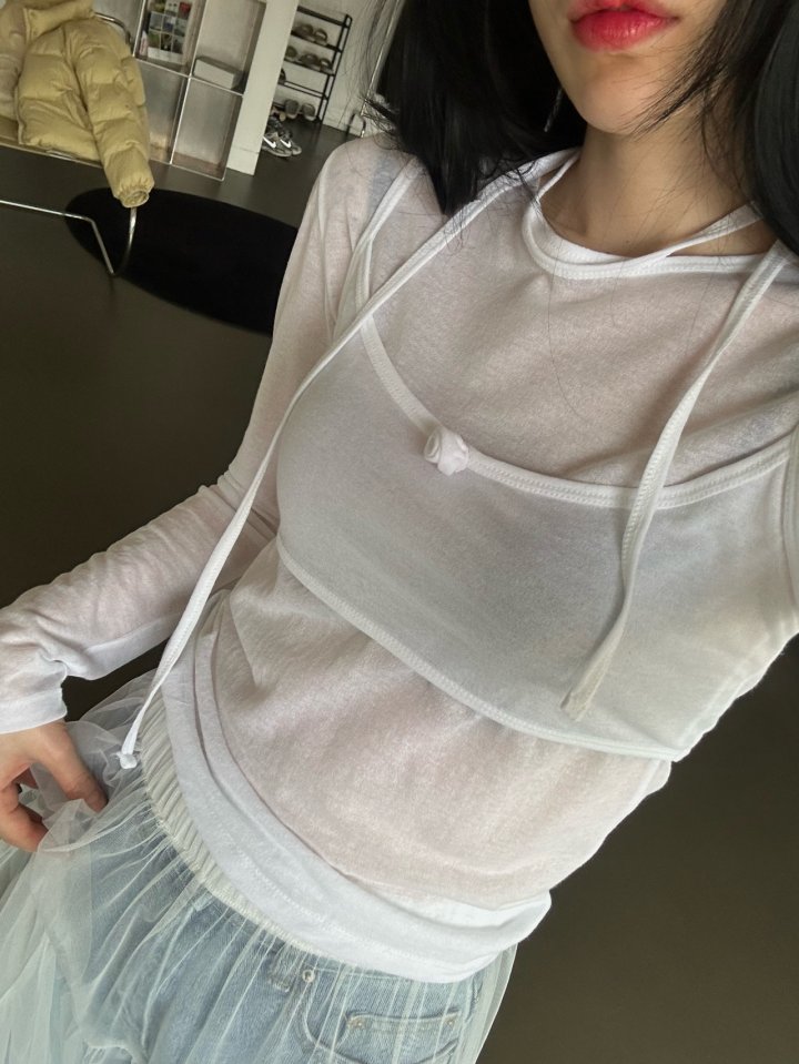 Buckle - Korean Women Fashion - #womensfashion - Rose Layered Tee - 6