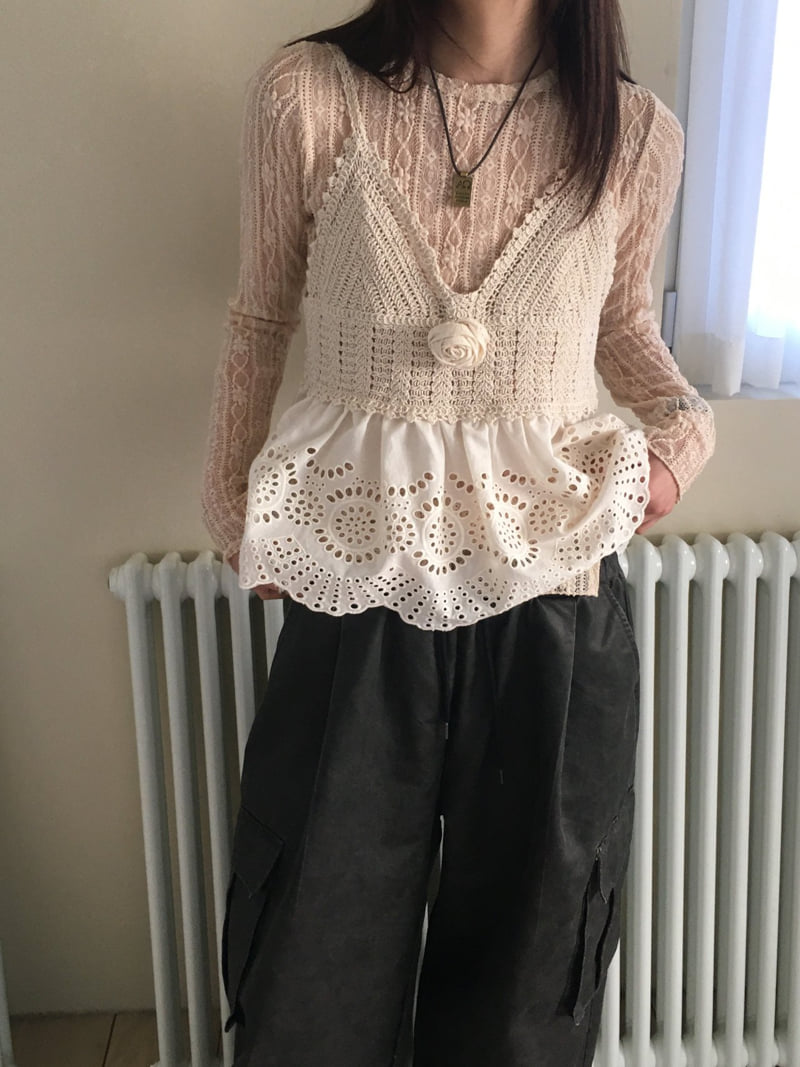 Buckle - Korean Women Fashion - #womensfashion - Margaret Lace Tee - 9