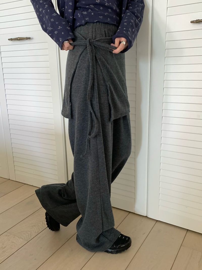 Buckle - Korean Women Fashion - #womensfashion - Soft Rib Wrap Pants - 10
