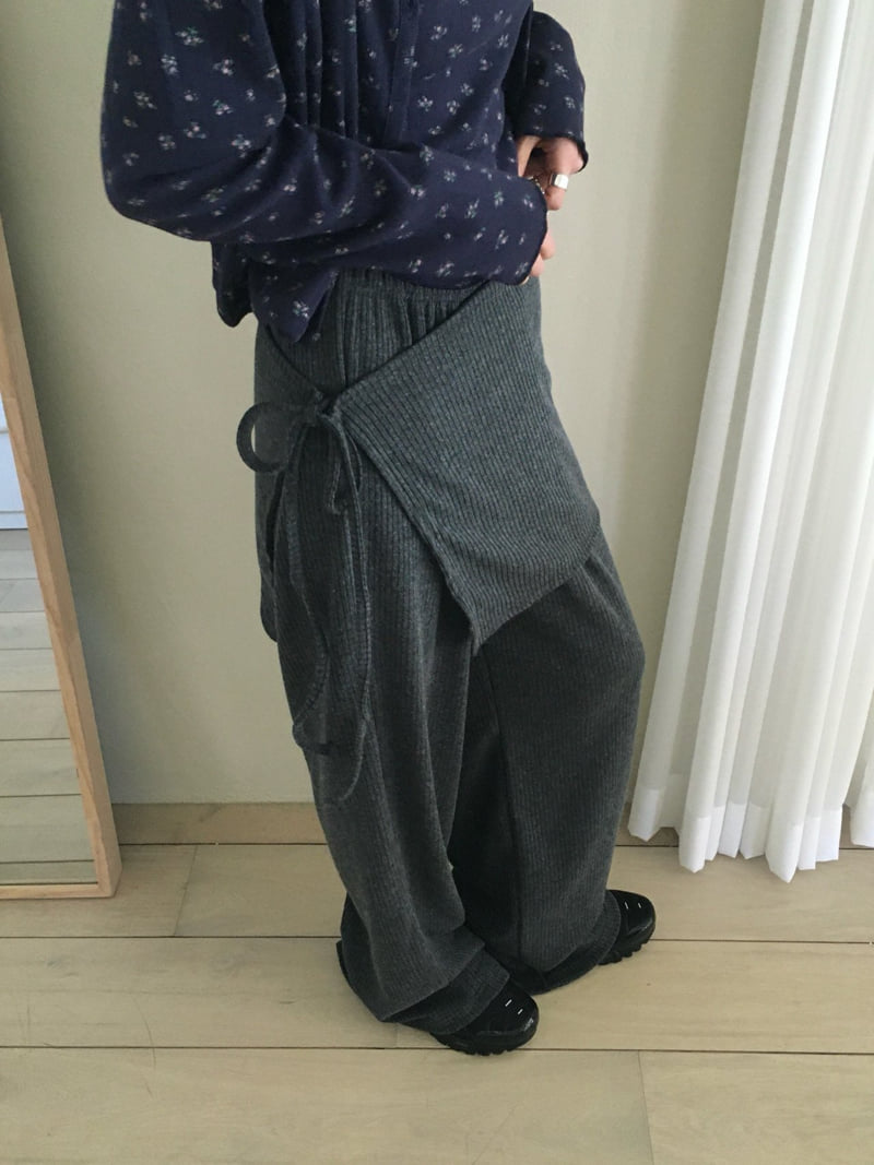 Buckle - Korean Women Fashion - #womensfashion - Soft Rib Wrap Pants - 12