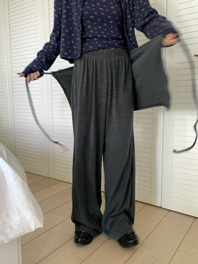 Buckle - Korean Women Fashion - #womensfashion - Soft Rib Wrap Pants - 8