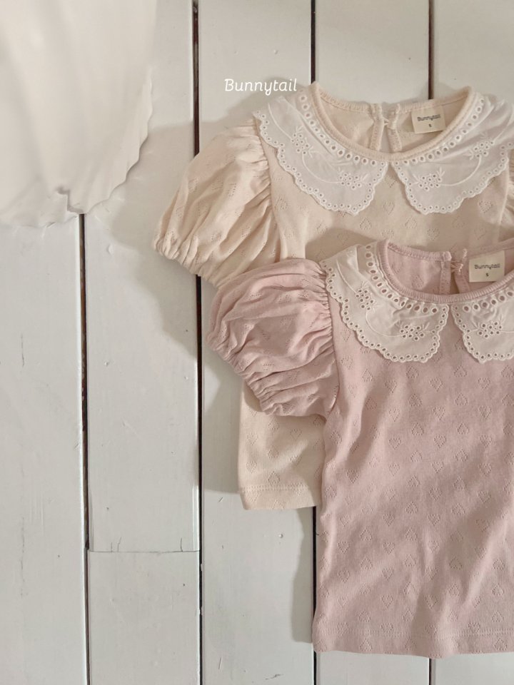 Bunnytail - Korean Children Fashion - #littlefashionista - Love Collar Tee - 3