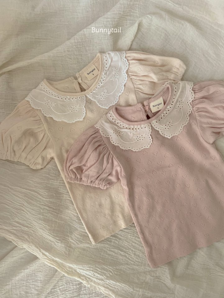 Bunnytail - Korean Children Fashion - #littlefashionista - Love Collar Tee - 4