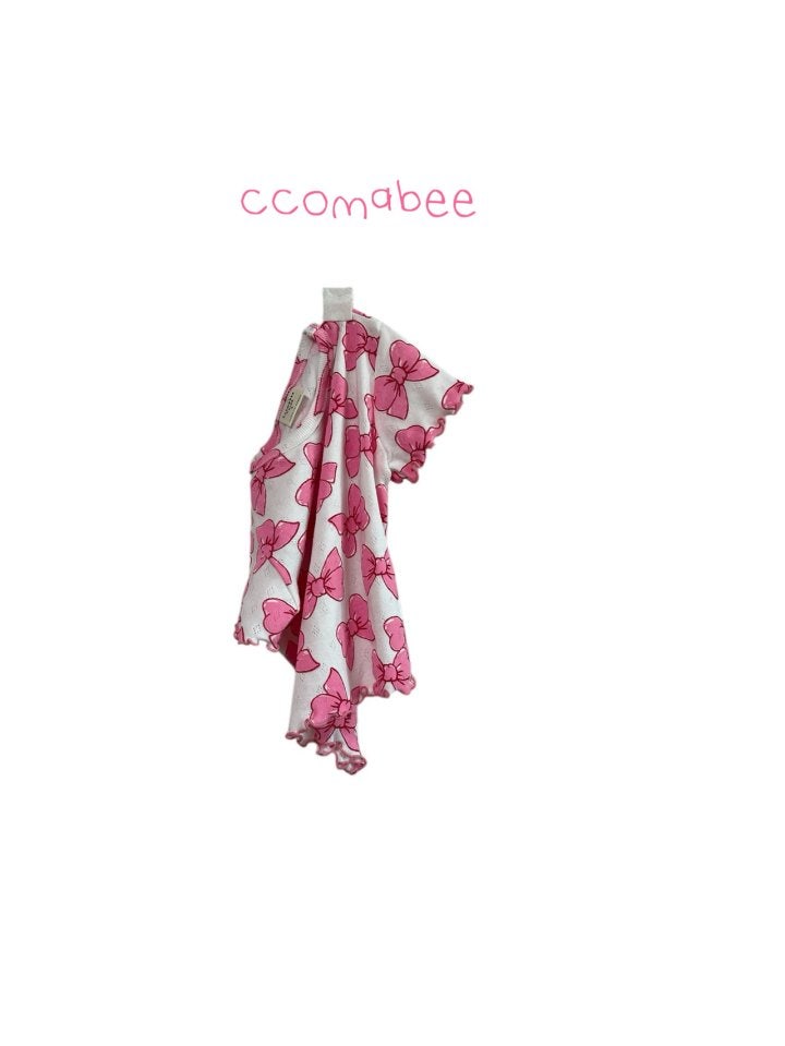 Ccomabee - Korean Children Fashion - #kidzfashiontrend - Eyelet Ribbon Tee - 4