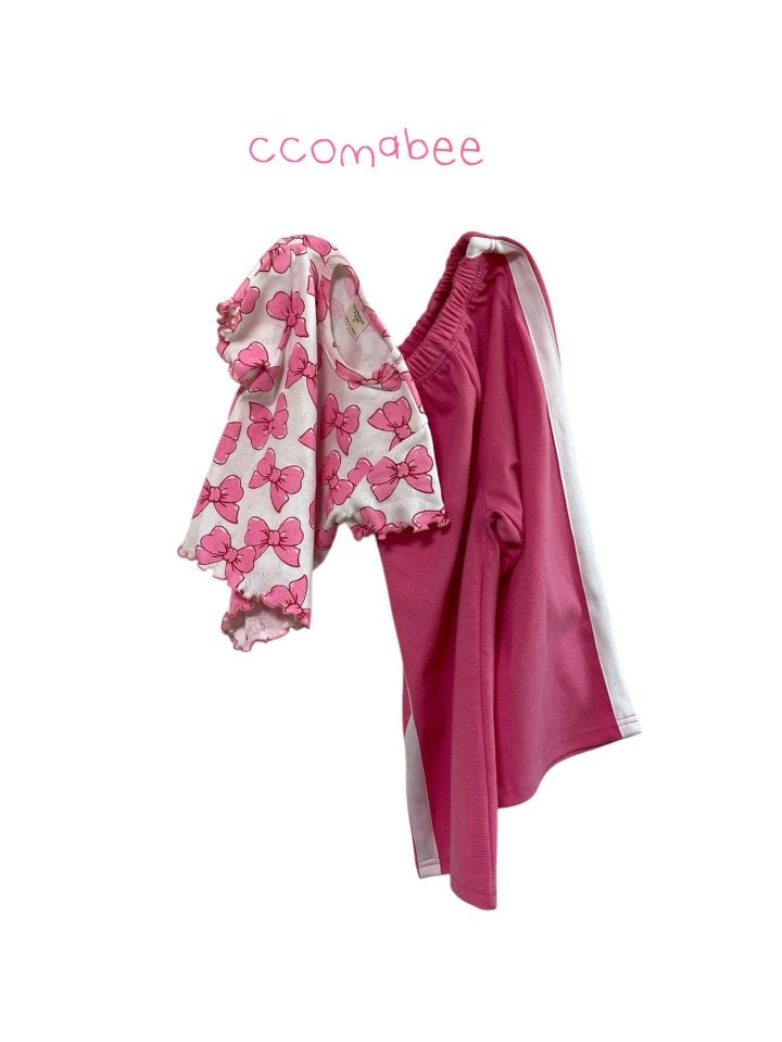 Ccomabee - Korean Children Fashion - #kidsstore - Eyelet Ribbon Tee - 2