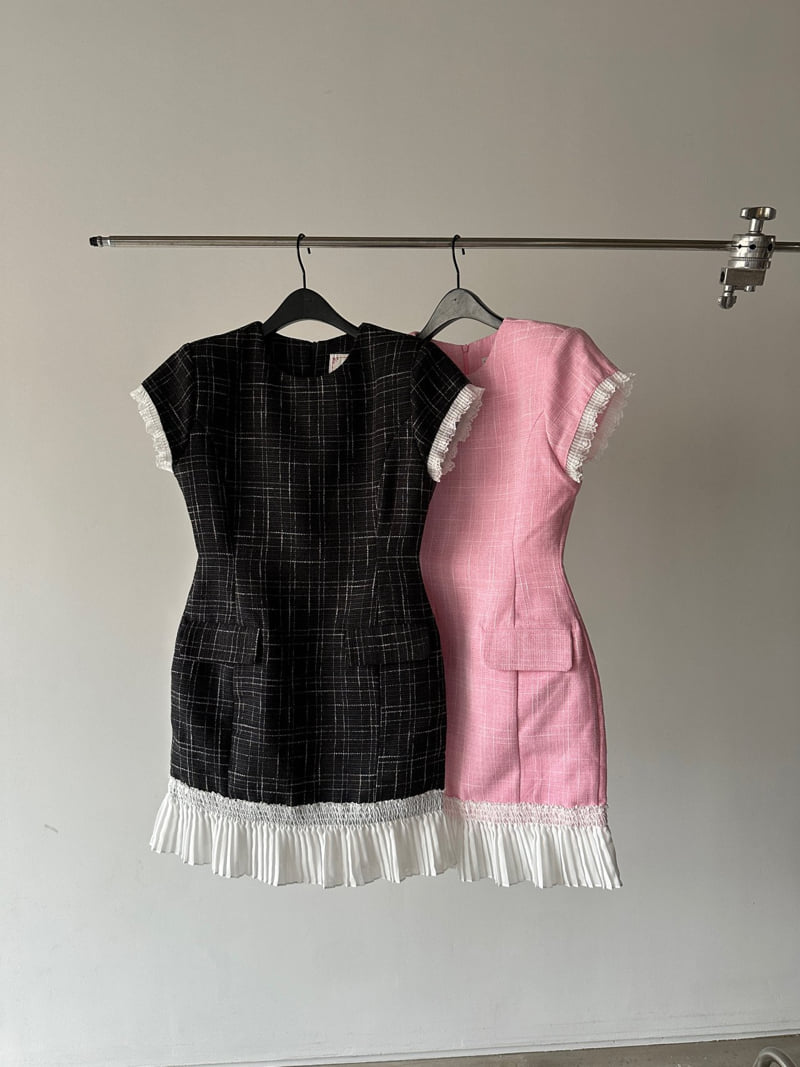 Chavi - Korean Women Fashion - #momslook - Awesome Tweed One-piece - 11