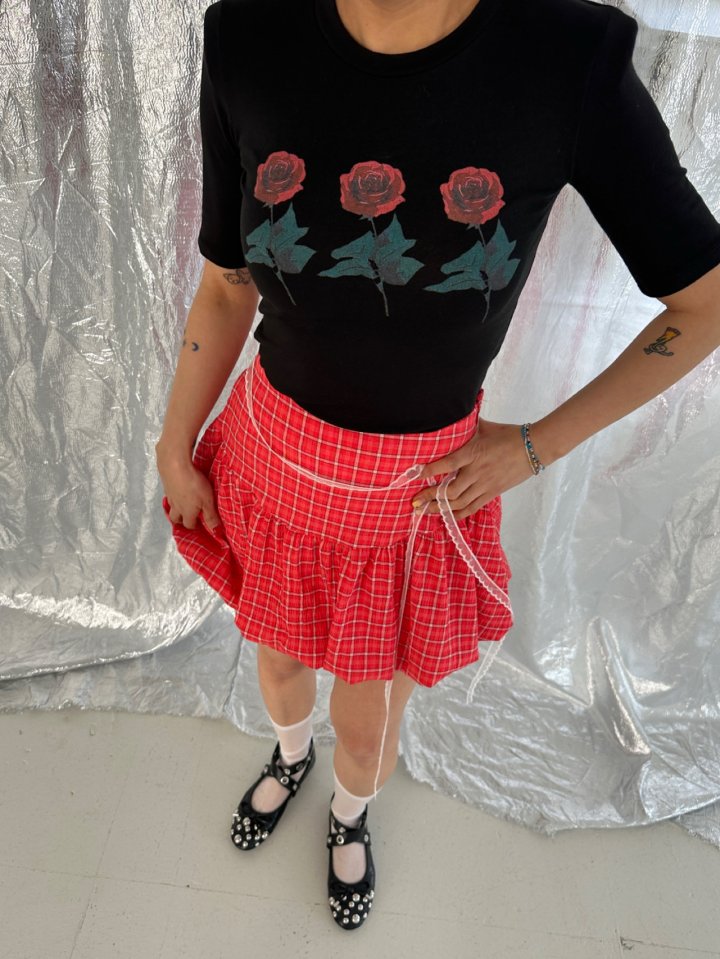 Chavi - Korean Women Fashion - #momslook - Rose Padded Tee - 5