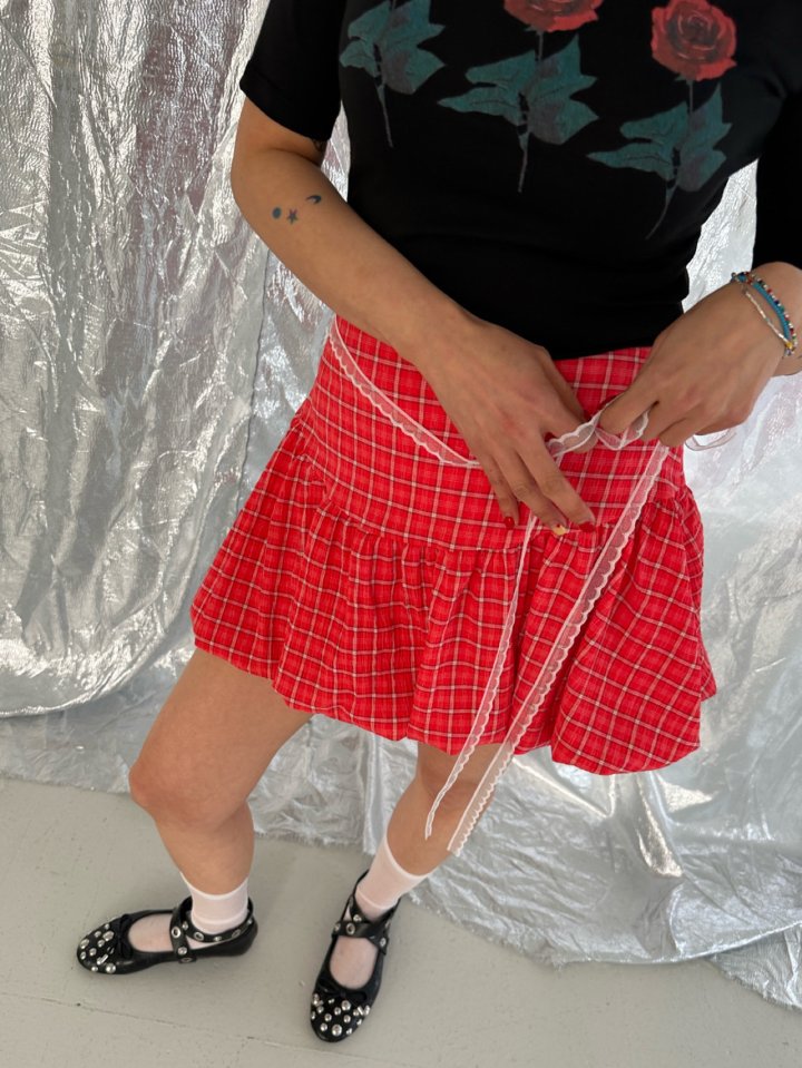 Chavi - Korean Women Fashion - #momslook - Cutie Check Skirt - 10
