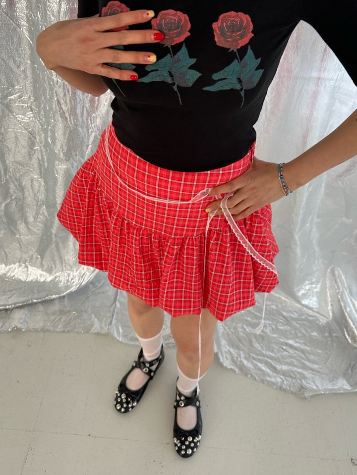 Chavi - Korean Women Fashion - #momslook - Cutie Check Skirt - 11