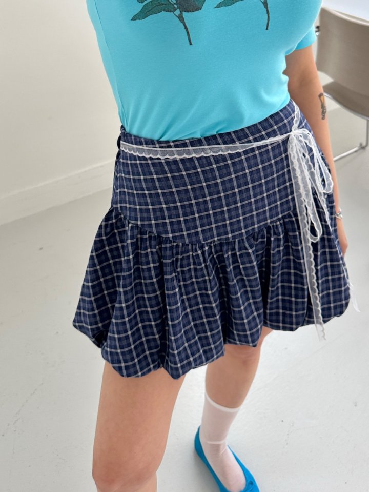 Chavi - Korean Women Fashion - #momslook - Cutie Check Skirt - 7