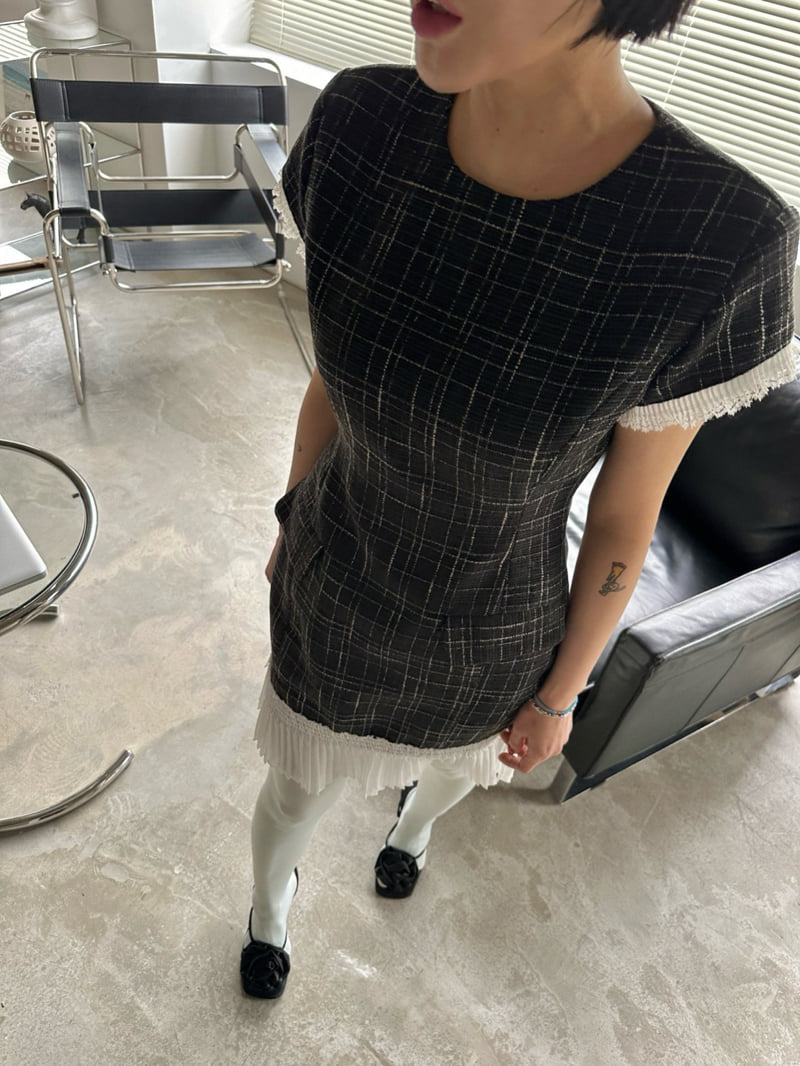 Chavi - Korean Women Fashion - #thelittlethings - Awesome Tweed One-piece - 8