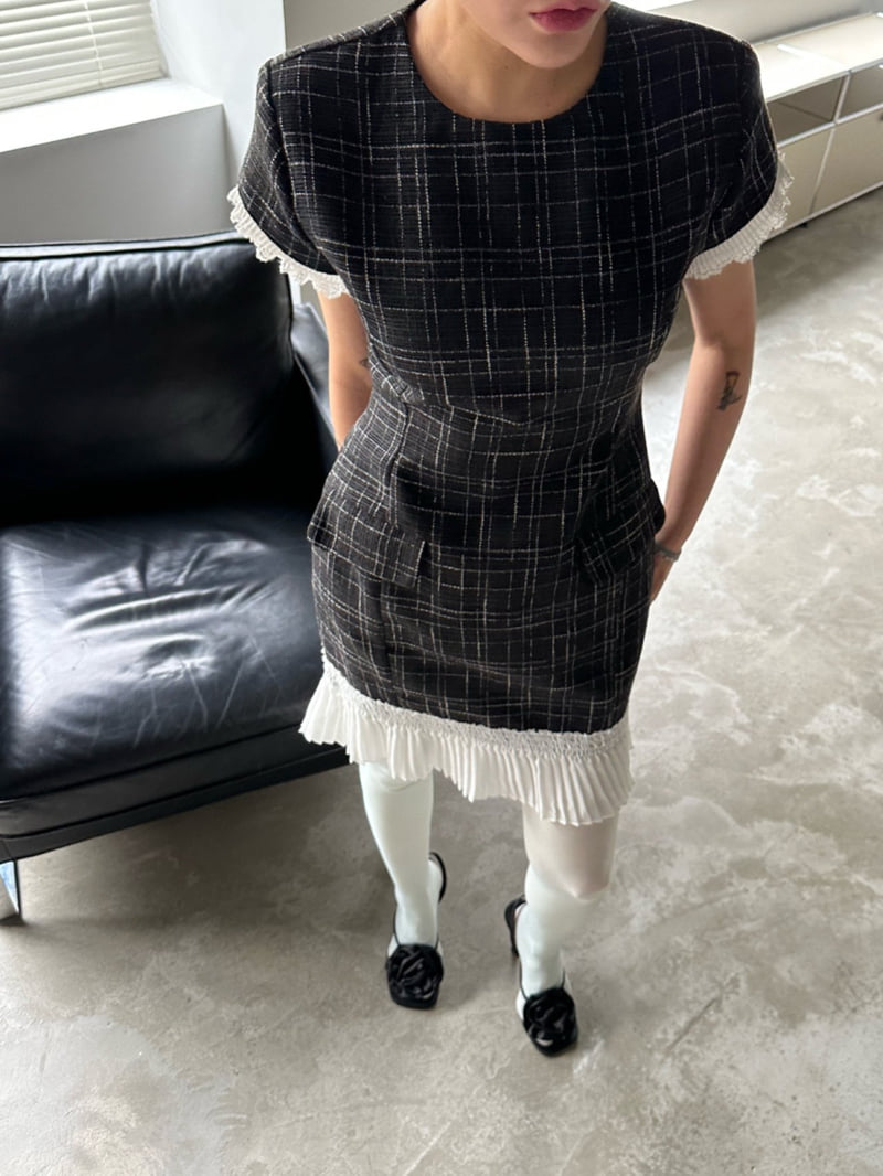 Chavi - Korean Women Fashion - #womensfashion - Awesome Tweed One-piece - 10