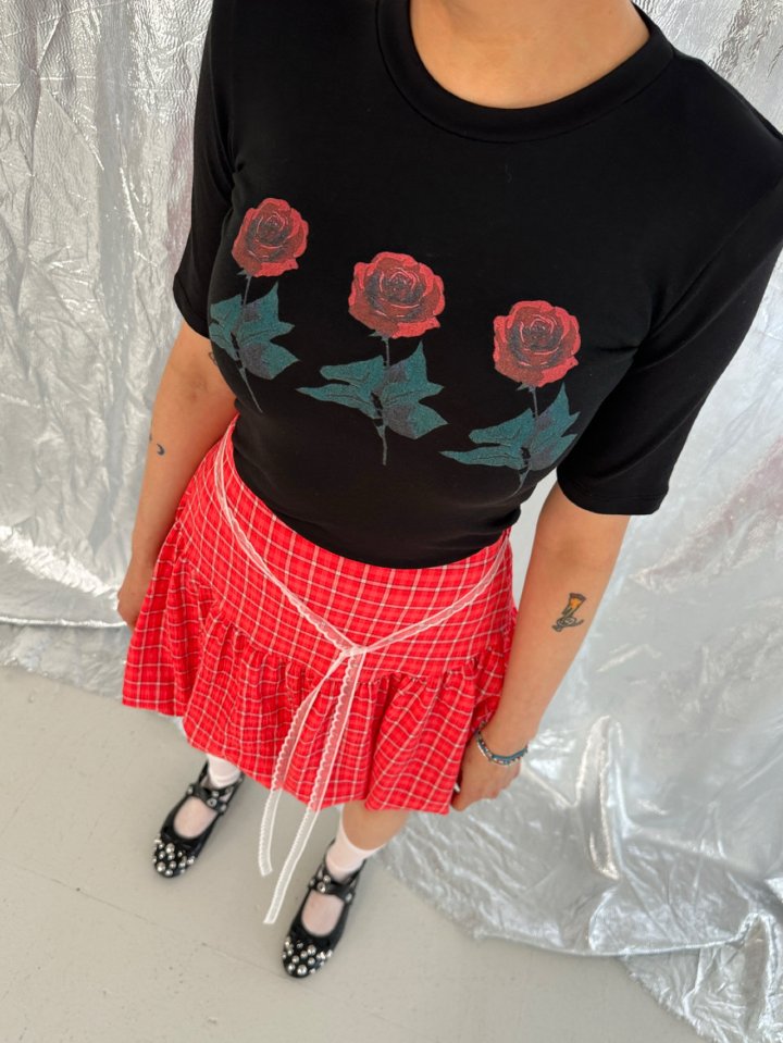 Chavi - Korean Women Fashion - #womensfashion - Rose Padded Tee - 6