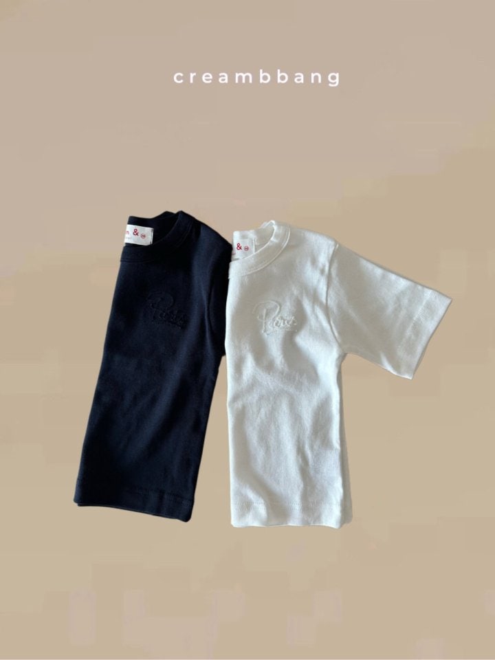 Cream Bbang - Korean Children Fashion - #prettylittlegirls - Slim Embroidery Rib Tee - 11