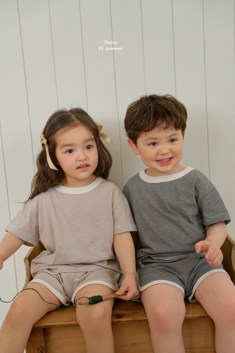 Dajoa - Korean Children Fashion - #Kfashion4kids - Stripe Top Bottom Set - 3