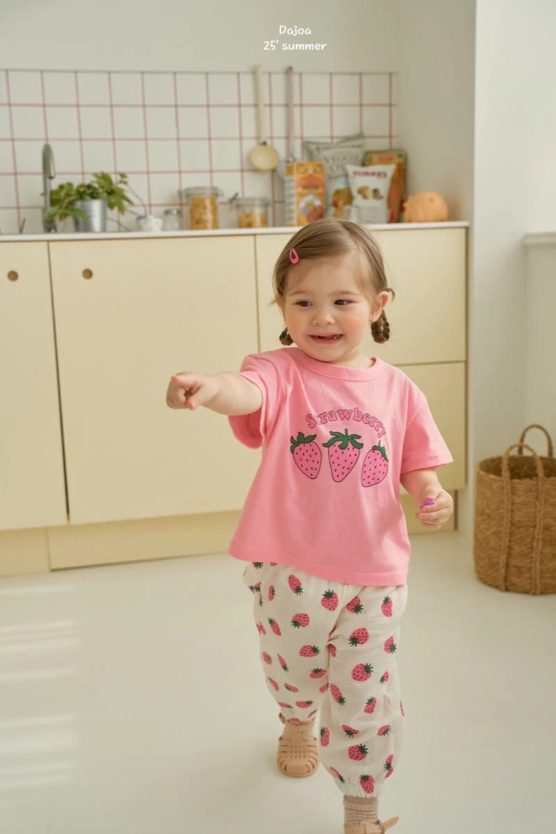 Dajoa - Korean Children Fashion - #childofig - Strawberry Top Bottom Set - 5