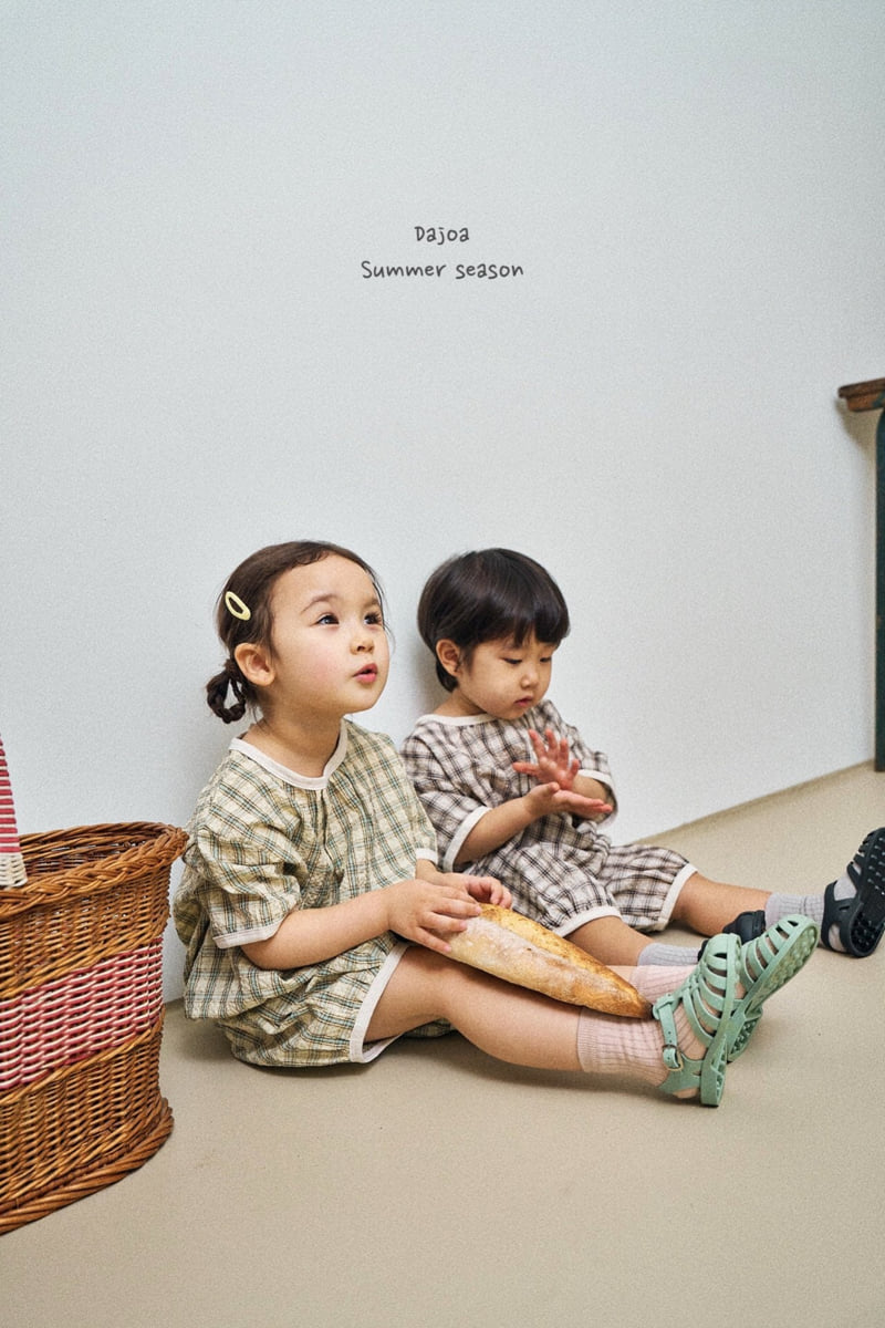 Dajoa - Korean Children Fashion - #kidsshorts - Check Top Bottom Set