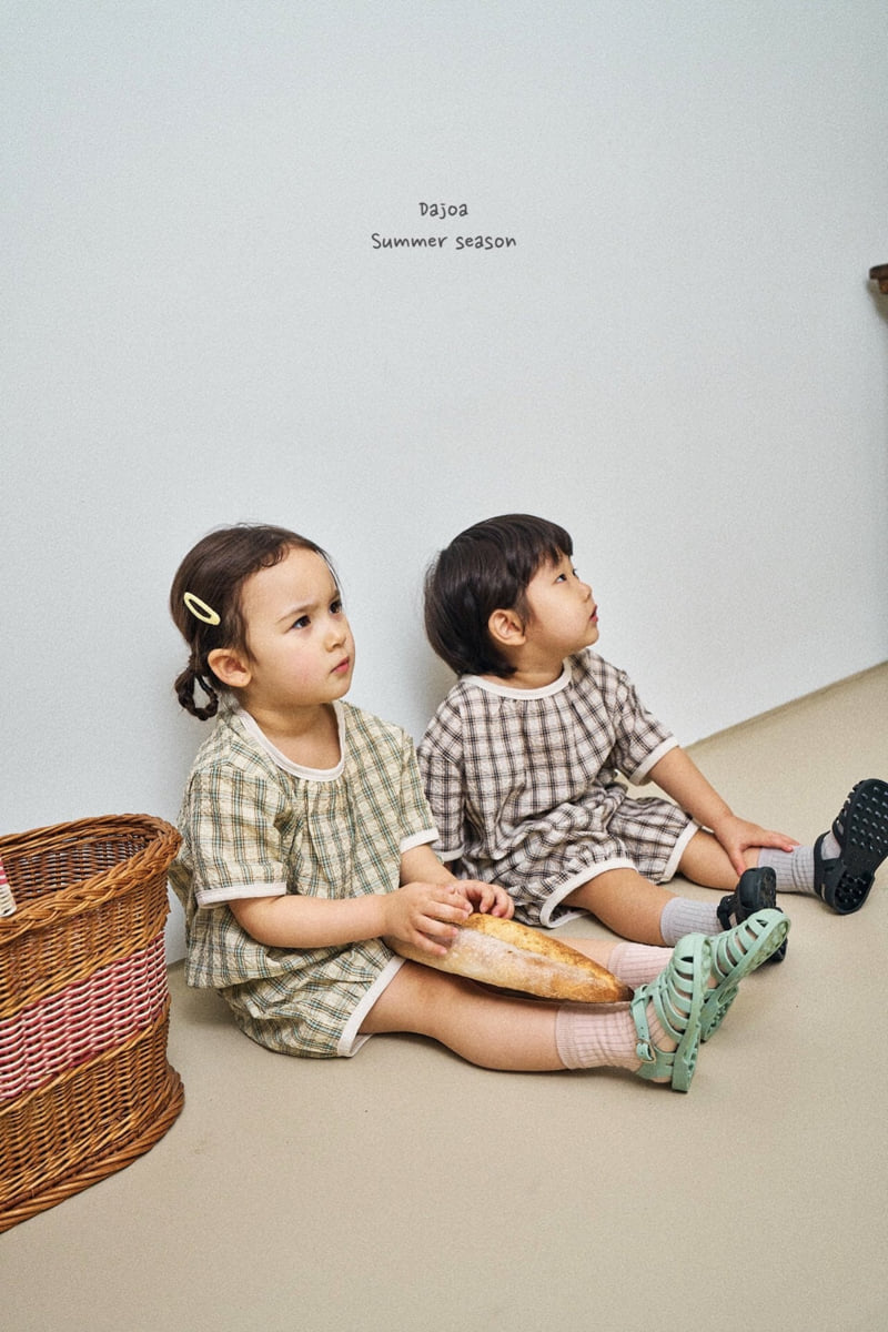 Dajoa - Korean Children Fashion - #kidsstore - Check Top Bottom Set - 2